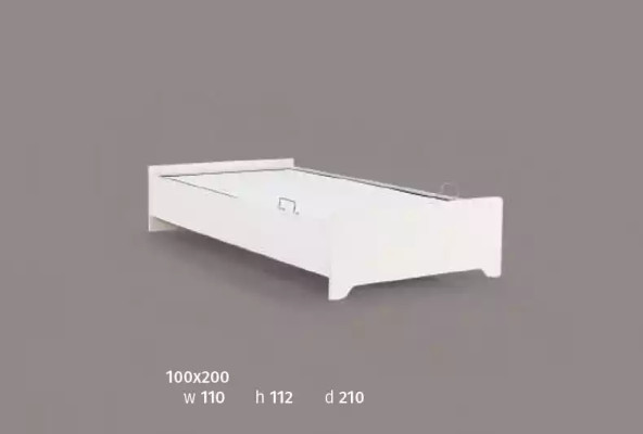 Bed White Bedroom Childrens room Beds Wood Wooden bed 100x200cm