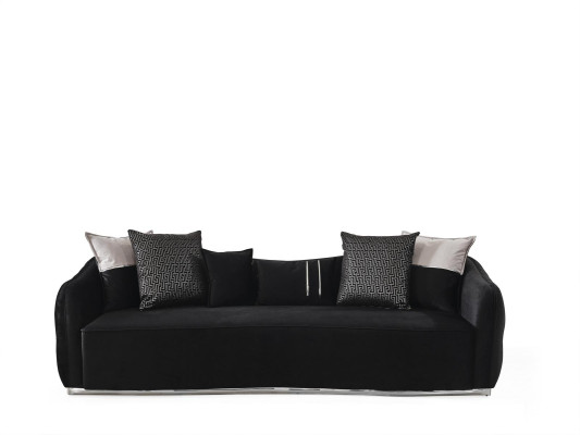 Four Seater Sofa 4 Seater Sofas Modern Design Fabric Polyester Black