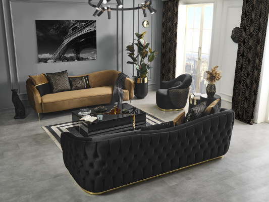 Modern Design Chesterfield Four Seater Sofa 4 Seater Sofas Fabric Polyester Blue new
