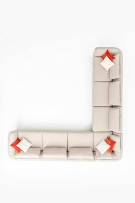 Corner sofa Sofa L-shape Luxury Living room Beige Upholstery Sofa Furniture 402x402cm