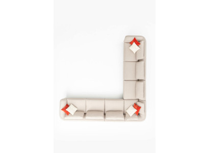 Corner sofa Sofa L-shape Luxury Living room Beige Upholstery Sofa Furniture 402x402cm