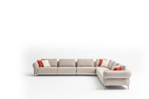 Corner sofa Sofa L-shape Luxury Living room Beige Upholstery Sofa Furniture 402x402cm