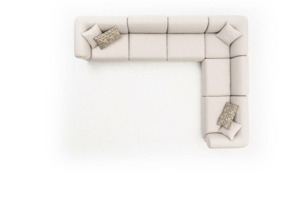 Corner sofa L-shape Beige Corner suite Furniture Textile Style 405x315 Couch Sofa