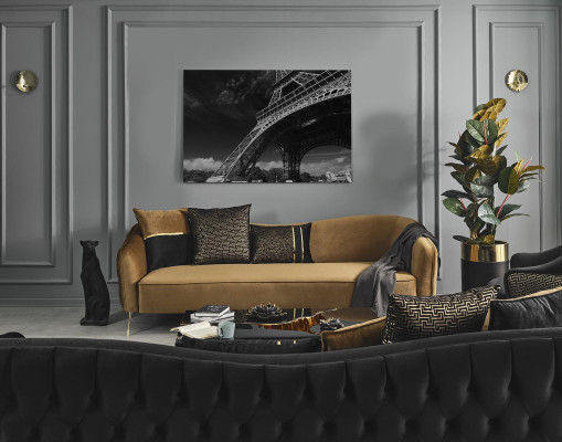 Modern Chesterfield Sofa 4 Seater Sofas Fabric Polyester Yellow new