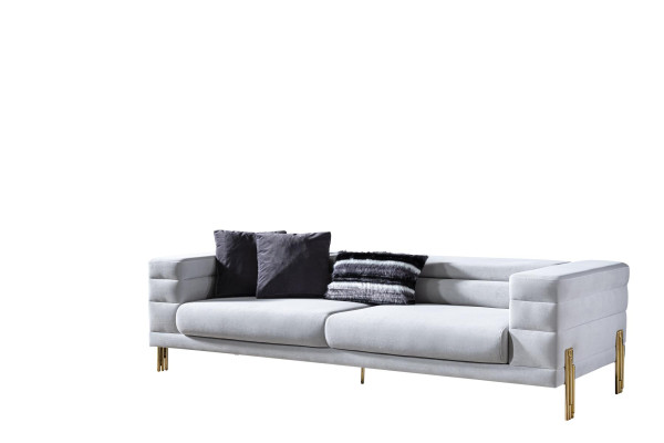 Four Seater Sofa 4 Seater Sofas Fabric White Living room Luxury Modern Seat