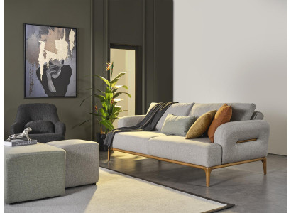 Modern Three Seater Sofa 3 Seater Sofas Design Gray Modern Fabric Polyester new