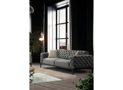 Sofa 3 Seater Three Seater Sofas Fabric Gray Living room Chesterfield new