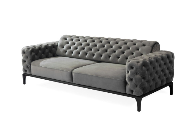 Sofa 3 Seater Three Seater Sofas Fabric Gray Living room Chesterfield new