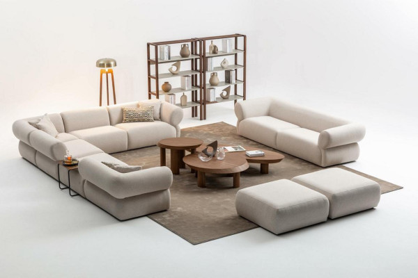 Sofa set Living room Sofa Set L-shape 3 Seater Stool Set Modern Design