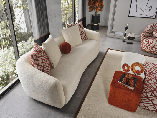 Four Seater Sofa 4 Seater Sofas Modern Design Fabric Polyester White new