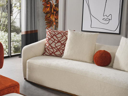 Four Seater Sofa 4 Seater Sofas Modern Design Fabric Polyester White new