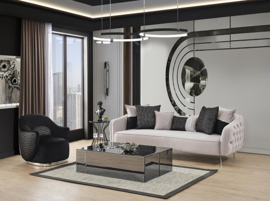 Modern Sofa set Sofa 3 Seater Armchair Three Seater Fabric White Polyester Set