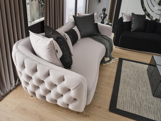 Modern Sofa set Sofa 3 Seater Armchair Three Seater Fabric White Polyester Set