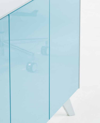 Chest of drawers Modern Sideboard Blue Sideboard Wardrobe Filing cabinet Office Glass Frezza new