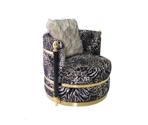 Luxury Zebra Fabric Armchair Lounge Club Furniture Furnishings Living room Single Seater