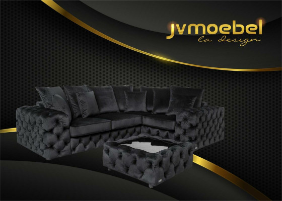 Corner sofa Sofa Couch Upholstery Corner suite L-shape Coffee table Textile Living landscape