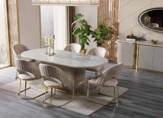 Oval Dining table Dining set Kitchen table Dining room Table Chair Suite