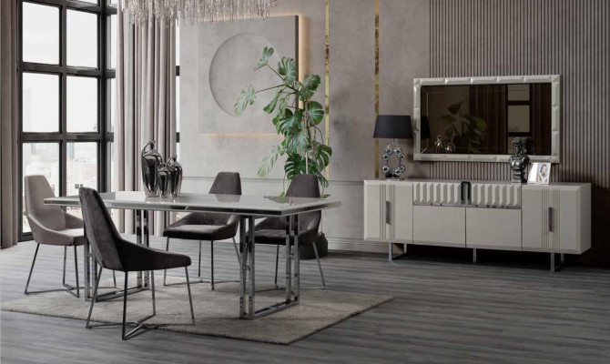 Dining table Luxury Table stainless steel White Living room Dining tables Tables Furniture