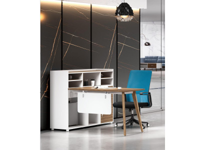 Luxurious office desk from Wood in a modern design and bright colors