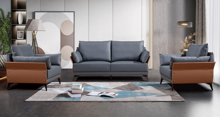 Sofa set 3+1+1 Seater Sofas Couch Upholstery Suite Furniture Couches Leather Office