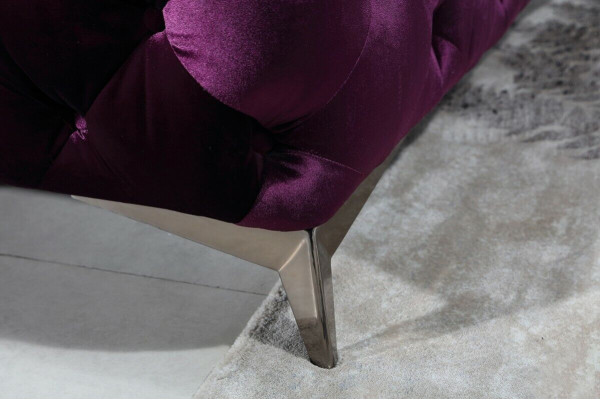 Luxury High Quality Sofa Couch Upholstery Seat 3+2+1 Suite Chesterfield Purple new