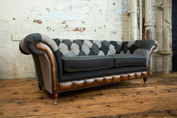 Durable Chesterfield Couch Sofa Upholstery Microfiber Fabric Seat Pad