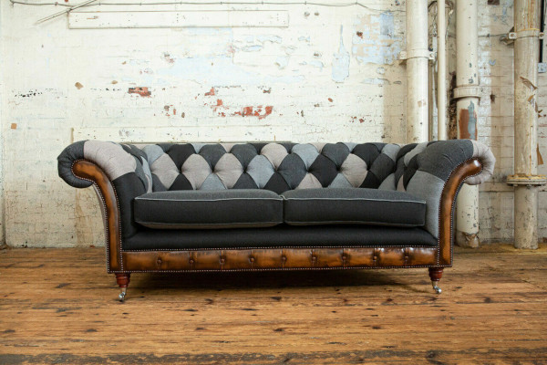 Durable Chesterfield Couch Sofa Upholstery Microfiber Fabric Seat Pad