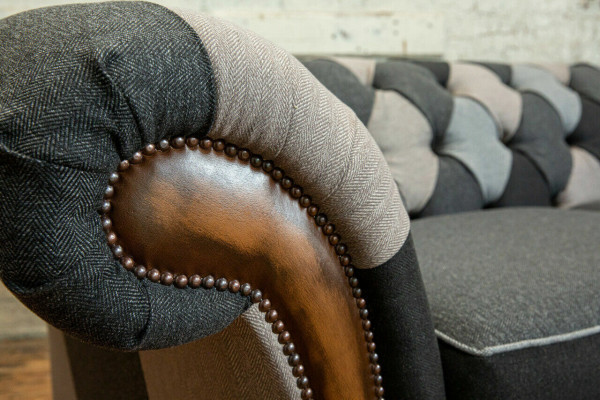 Durable Chesterfield Couch Sofa Upholstery Microfiber Fabric Seat Pad