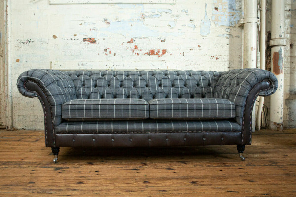 Chesterfield Sofa Three Seater Upholstery Design Couches Sofas Suite Gray