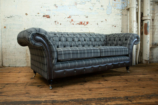 Chesterfield Sofa Three Seater Upholstery Design Couches Sofas Suite Gray