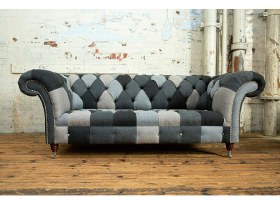 Sofa 3 Seater Couch design Chesterfield Seat Suite Leather Textile Upholstery new