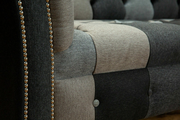 Sofa 3 Seater Couch design Chesterfield Seat Suite Leather Textile Upholstery new