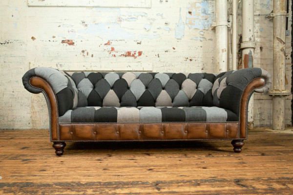 Chesterfield Textile Sofa 3 Seater Sofa Upholstery Sofas Design Luxury Fabric Sofas New