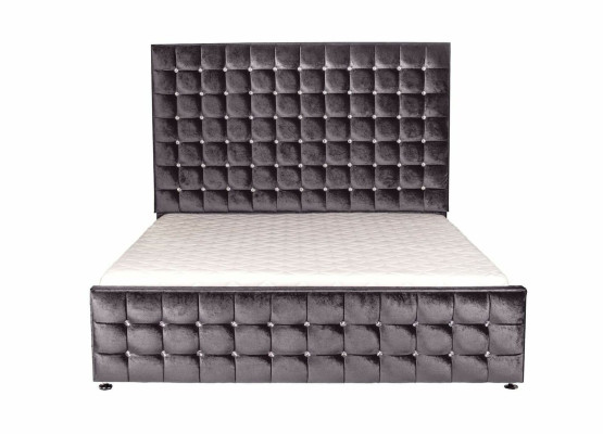 Designer black Chesterfield Bed with crystal stones luxury furniture