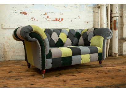 Designer Chesterfield Sofa 2 Seater Couch Upholstery Sofas Fabric Living room Couches
