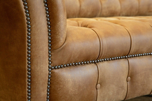 Chesterfield Brown Couch Sofa Upholstery 4 Seater Couches Seat Suite