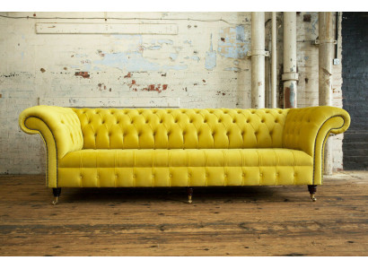 Design Sofa 4 Seater Upholstery Luxury Classic Textile Chesterfield Sofas Couch