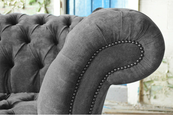 Three Seater Chesterfield Gray Couch Upholstery Sofas Modern Couches