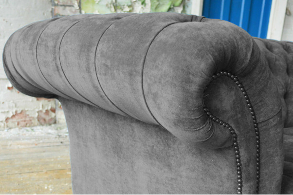 Three Seater Chesterfield Gray Couch Upholstery Sofas Modern Couches