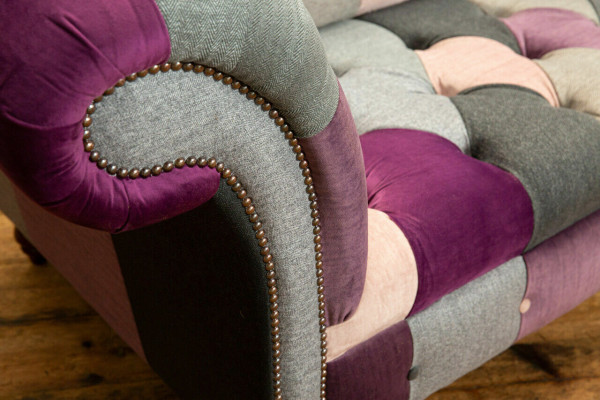 Chesterfield 2 Seater Sofa Textile Couch Upholstery Design Colorful Sofas
