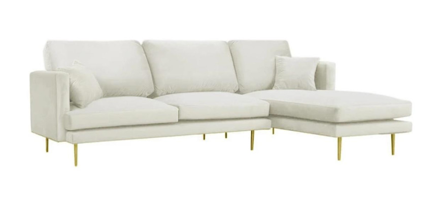 Elegance in white for your exclusive designer sofa in a luxurious L-shape style