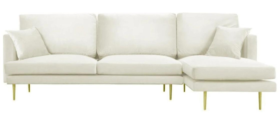 Elegance in white for your exclusive designer sofa in a luxurious L-shape style