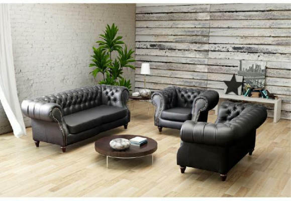Chestefield Sofa set Leather Sofa Sofa Upholstery Suite Couch 3+2+1 new