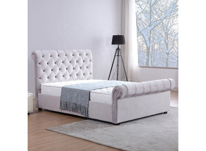 Classic s Velvet Textile Bed Double Hotel Beds Padded Bedroom 180x200 cm