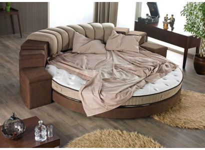 Round Bed Round Design Beds Textile Double Luxury Hotel Frame Sleep Room