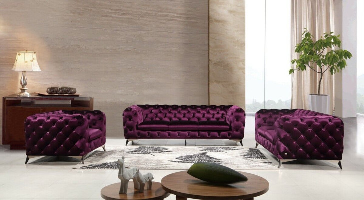 Luxury High Quality Sofa Couch Upholstery Seat 3+2 Suite Chesterfield Sets