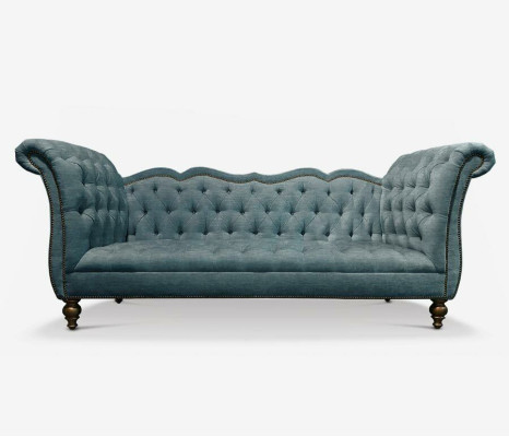 English Luxury Sofa Chesterfield Colorful Textile Couch Turkis Blue e Green Couches