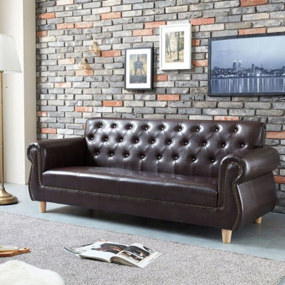 British Chesterfield Green Three Seater Couch - Luxury Leather Furniture