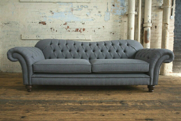 Sofa 4 Seater Couch design Chesterfield Seat Suite Leather Textile Upholstery new