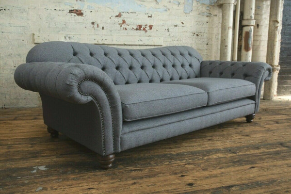 Sofa 4 Seater Couch design Chesterfield Seat Suite Leather Textile Upholstery new